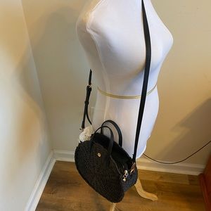 Lauren Conrad black straw bag